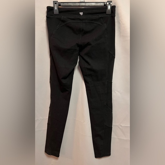 Forever 21 Athletic Yoga Pants Leggings With Mesh Cut Outs Size L Black E2 - Picture 2 of 10